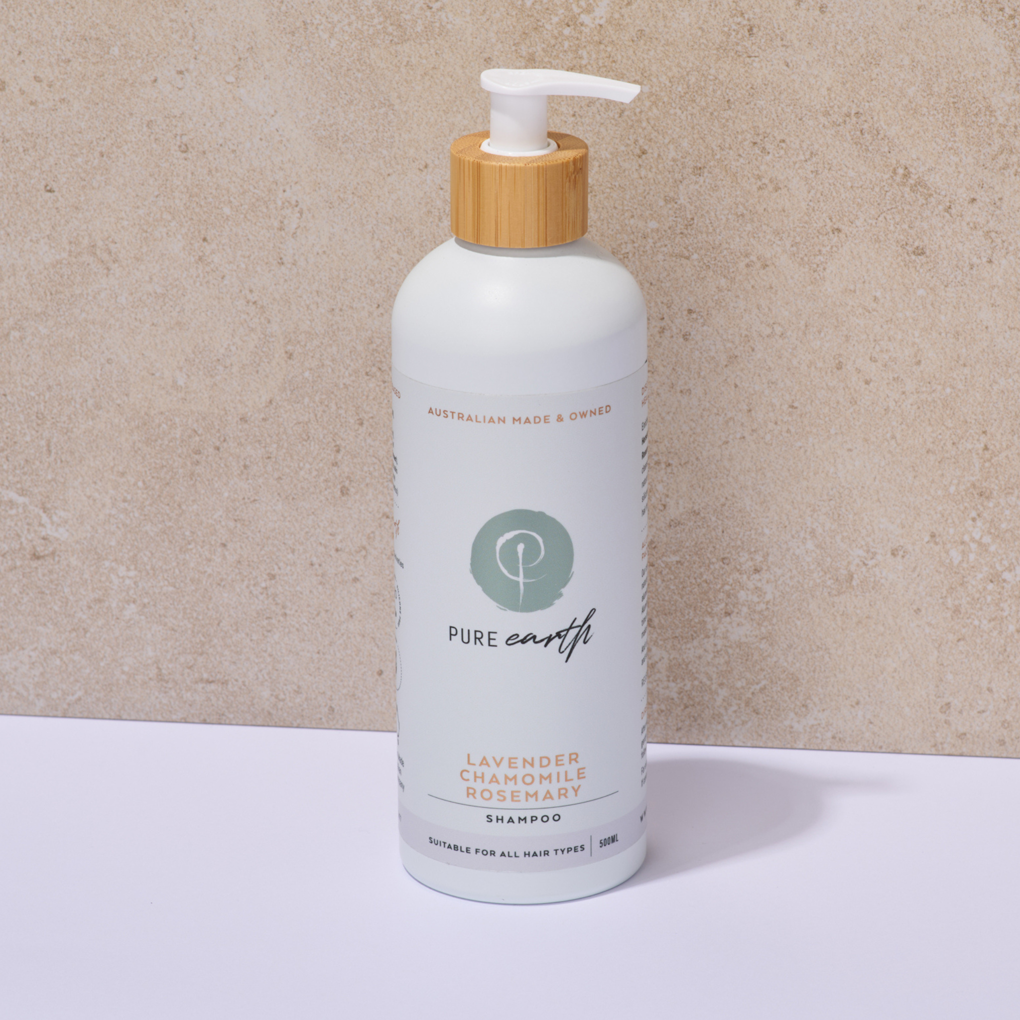 Natural shampoo with lavender chamomile and rosemary by Pure Earth – gentle botanical hair care for soft healthy hair
