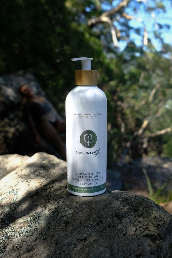 Pure Earth Natural Body Lotion with Sweet Almond, Lime and Rosehip gentle, vegan, cruelty-free, plastic-free, sustainable