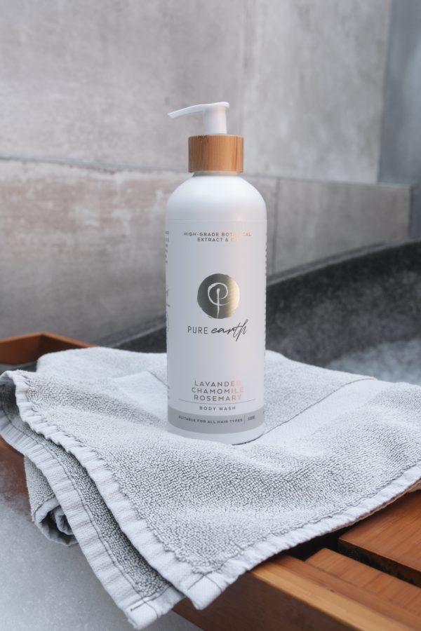 Pure Earth Natural Body Wash with Lavender and Rosemary gentle, eco-friendly, natural, plastic-free