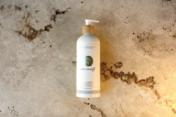 Pure Earth Natural and Gentle Shampoo with Lavender and Rosemary in eco-friendly, refillable 500ml bottle