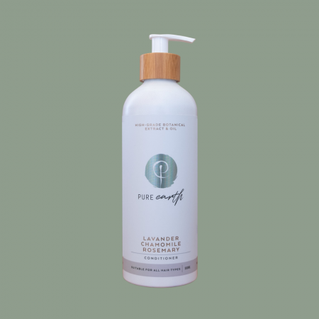 Pure Earth Natural Hair conditioner with Lavender and Rosemary in eco-friendly, refillable 500ml Aluminium bottle.