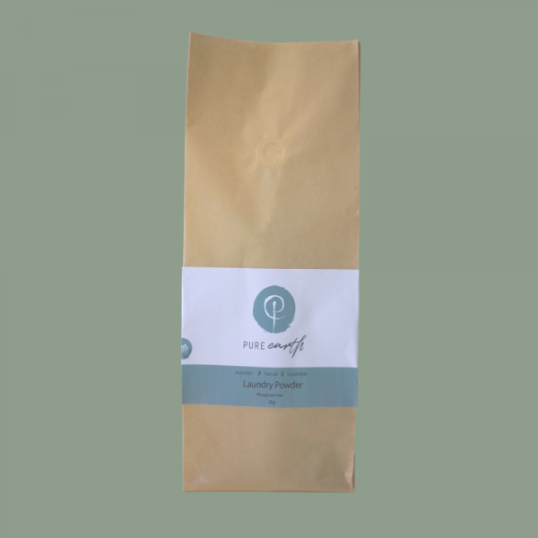 Pure Earth Natural Laundry Powder Fragrance Free and Phosphate Free in eco-friendly, Recycle Paper Bag 3kg