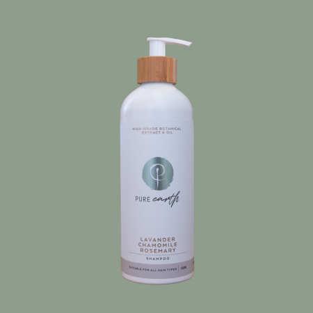 Pure Earth Natural Shampoo with Lavender and Rosemary in eco-friendly, refillable 500ml bottle